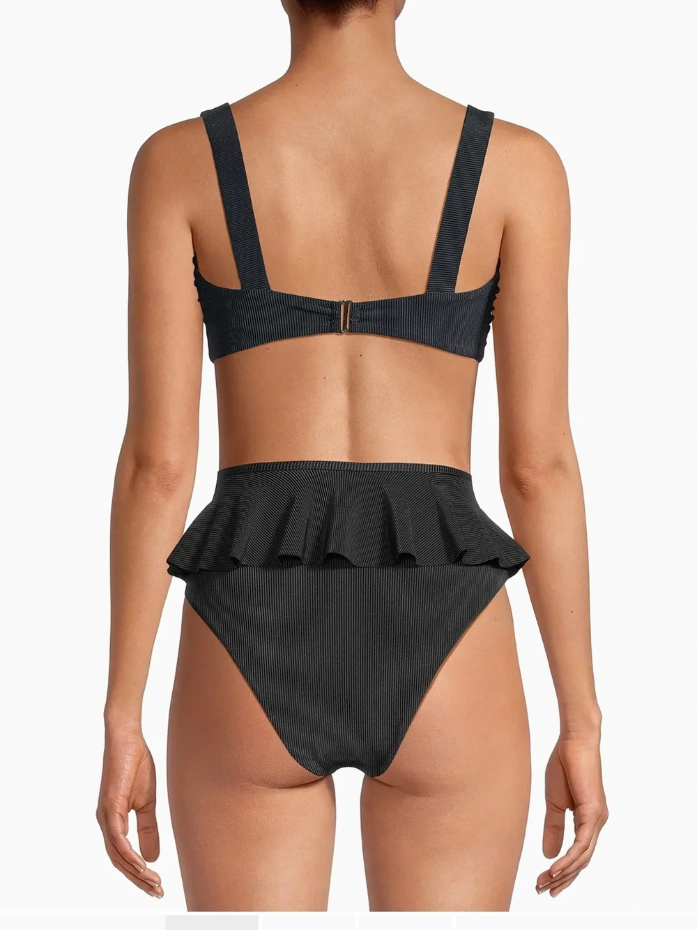 Beach Riot Black Ruffle Knot Bikini Set
